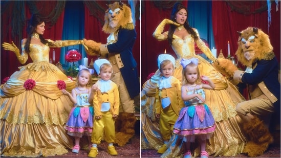 Paris Hilton responded to criticism of her family’s Beauty and the Beast Halloween costumes.