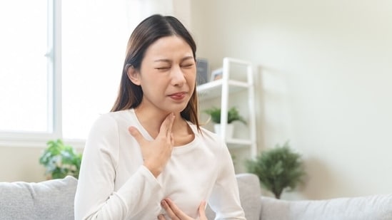 Acid reflux usually feels like a sour taste in the mouth with burning in the throat. Nighttime acid reflux is responsible for the sour taste you get in your mouth early morning.