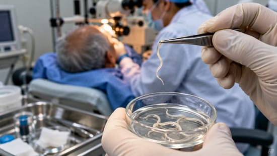 Doctors discovered 11 live worms in the eyes of a South Korean farmer who had visited a hospital for cataract surgery.