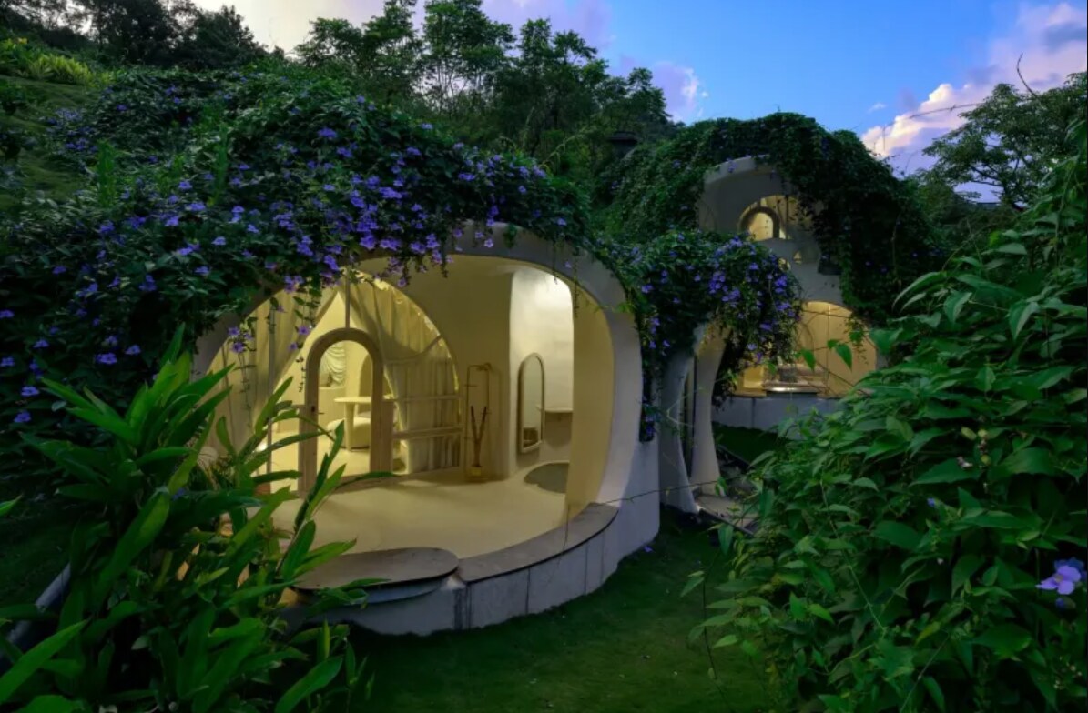 The guha cottages are Hobbit-inspired hillside hideaways straight out of a fairytale.