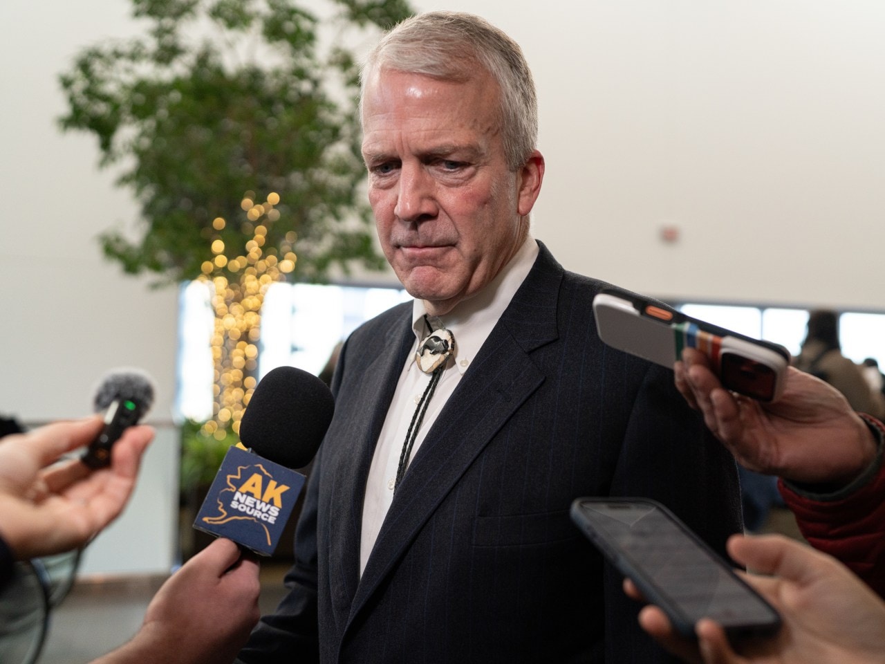Sullivan speaks with members of the press at the AFN conference. Sullivan speaks with members of the press at the AFN conference.