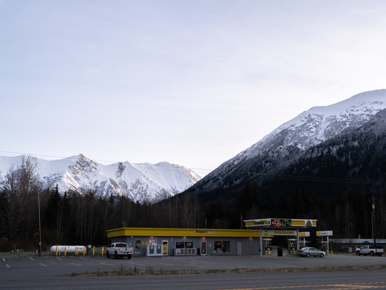 A gas station near Bird Creek, Alaska. A gas station near Bird Creek, Alaska.