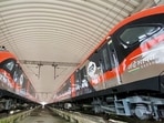Visuals of the New Vande Bharat Sleeper Express, connecting New Delhi and Varanasi, in Varanasi. (ANI Video Grab) 