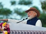 Prime Minister Narendra Modi takes a pledge during Rashtriya Ekta Diwas celebrations at Parade Ground, Ekta Nagar, in Narmada on Saturday. 