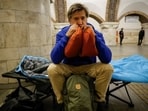 Nikolaj Coster-Waldau at a makeshift bomb shelter in Kyiv.