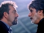 Amitabh Bachchan and Sanjay Dutt in a still from Kaante.