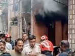 Eyewitnesses said the workers were on the third floor when the fire broke out. 