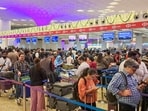 A view of the packed Chhatrapati Shivaji Maharaj International Airport.