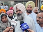 Punjab Congress chief Pargat Singh during a protest seeking justice for Parvinder Singh Jhota in Mansa on Friday. (HT)