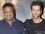 Sanjay Gupta with Hrithik Roshan during a pre-release event for Kaabil.
