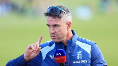 England mentor Kevin Pietersen being interviewed. (Nigel French/PA via AP) England mentor Kevin Pietersen being interviewed. (Nigel French/PA via AP)