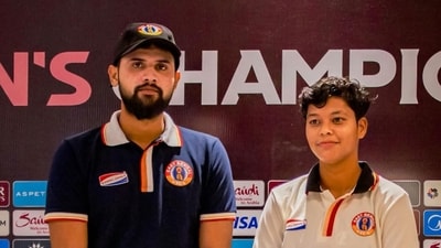 Anthony, the team's head coach, alongside Sathi Debnath, who can play in both midfield and defence. (East Bengal) Anthony, the team's head coach, alongside Sathi Debnath, who can play in both midfield and defence. (East Bengal)