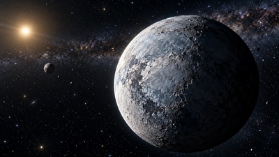 Astronomers discovered a possible dwarf planet near Pluto that had remained hidden in telescope images for a decade. (Representational image generated using AI) Astronomers discovered a possible dwarf planet near Pluto that had remained hidden in telescope images for a decade. (Representational image generated using AI)