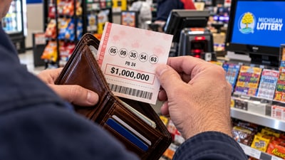 A 54-year-old US man discovered a $1 million lottery win after trying to redeem old tickets at a convenience store. (Representational image generated using AI) A 54-year-old US man discovered a $1 million lottery win after trying to redeem old tickets at a convenience store. (Representational image generated using AI)