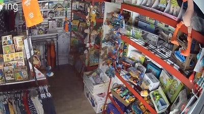 Christine Peck was spooked by what she saw via the Ring camera in her empty kids’ shop. CHRISTINE PECK Christine Peck was spooked by what she saw via the Ring camera in her empty kids’ shop. CHRISTINE PECK