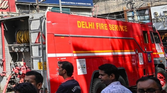 The blaze was brought under control around 1am on Saturday, with 16 fire tenders used, fire department officials said. (Sanchit Khanna/ Hindustan Times/ Representative)