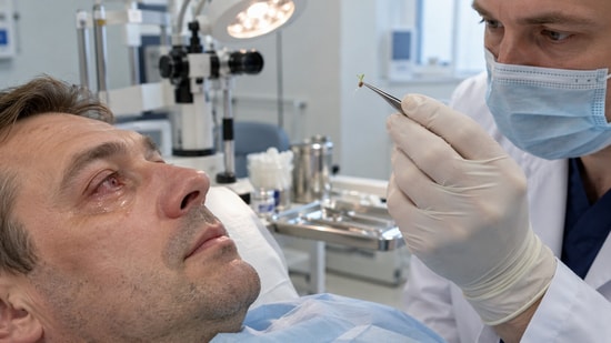 A Russian man was shocked after doctors discovered a plant seed had sprouted inside his eye, causing severe headaches.