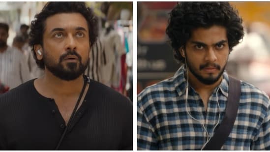 Suriya plays DSP Inbaraaj and Naslen plays Eshwaran in Scene.