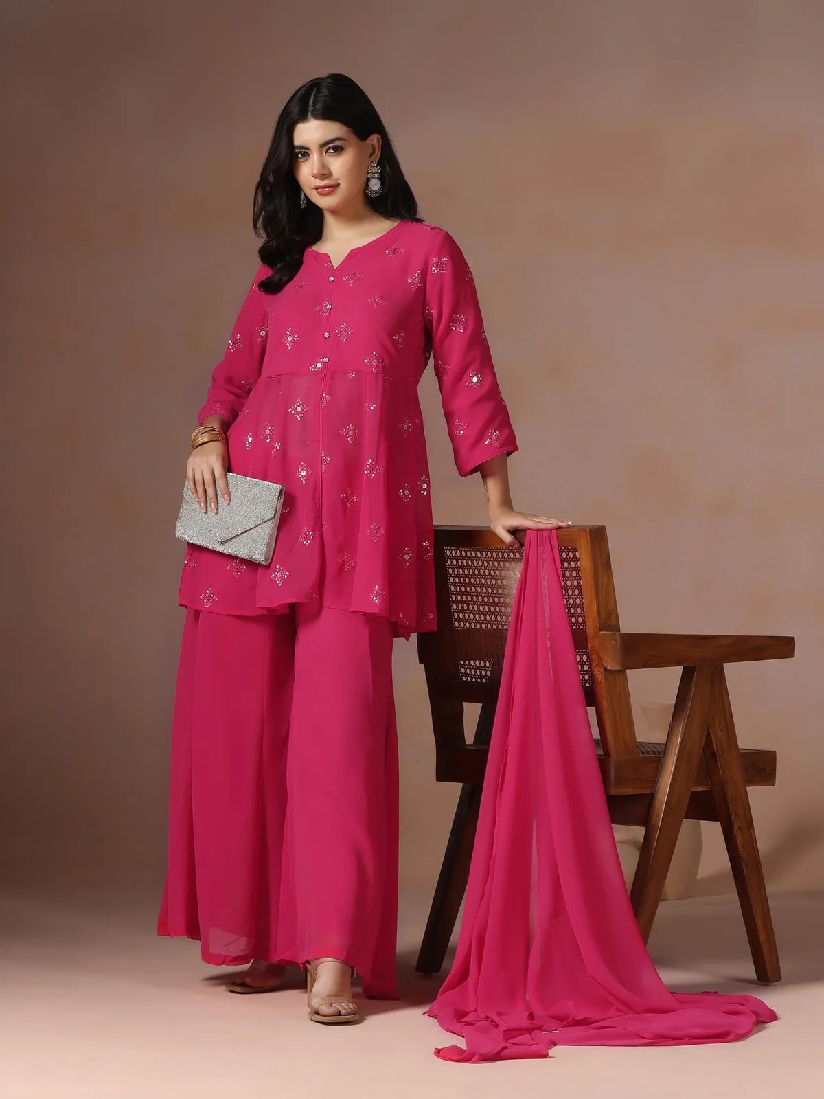 An embroidered anarkali is an option for someone who enjoys a flowing silhouette. (Shree) An embroidered anarkali is an option for someone who enjoys a flowing silhouette. (Shree)