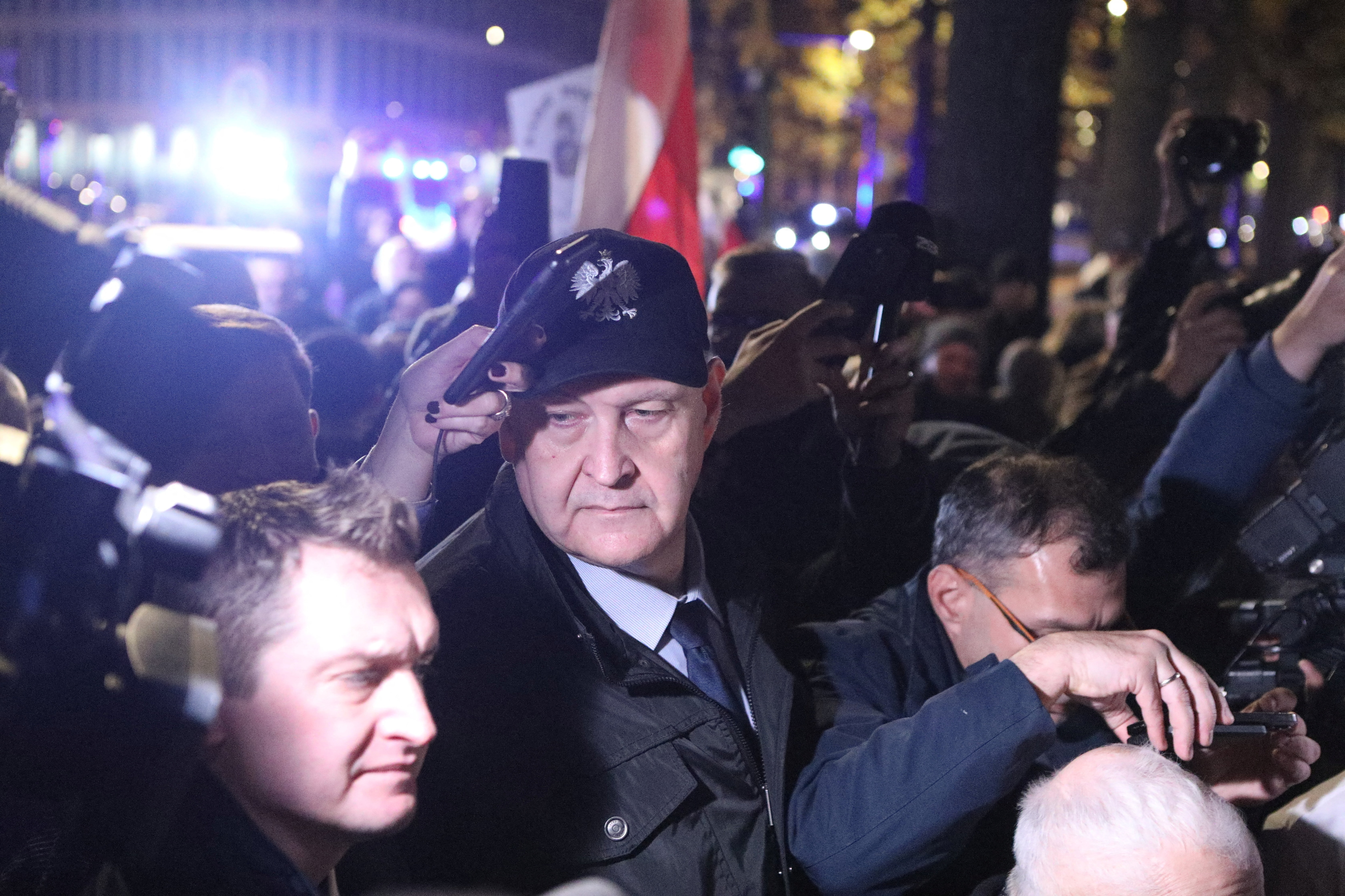 President Bogdan Swieczkowski took part in the protest. (Reuters)
